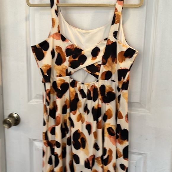 Abstract animal scuba dress with built in padding- large  “Navy” style - Picture 2 of 3